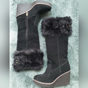 Ugg Australia Valberg Black Suede Leather Tall women's Boots Size 9